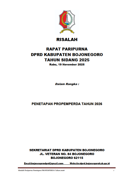 PENETAPAN PROPEMPERDA TAHUN 2026