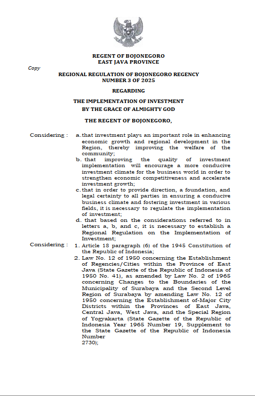 THE IMPLEMENTATION OF INVESTEMENT